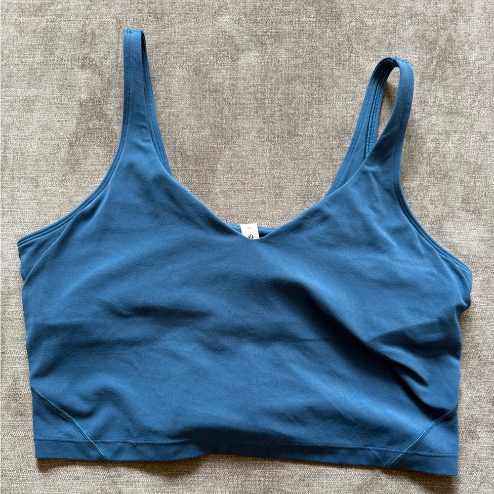 Lululemon Women’s Align Tank Top Blue Borealis Size 14 Nulu Fabric Crop Tank - Picture 4 of 9